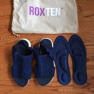 ROXTEN Healthfit Orthopedic Ladies Sandals sz6/36 EU Blue & 2 Liners